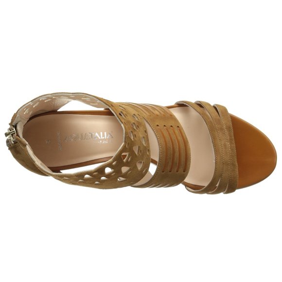 Aquatalia Delight Heels in Caramel Suede 6.5